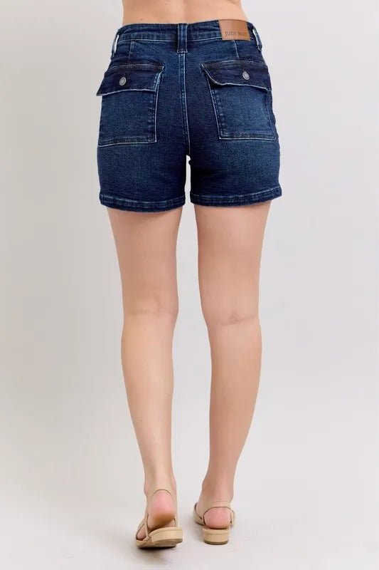 Judy Blue High Waist Back Flap Pocket Denim Shorts - In Style Chics Boutique Women's Juniors Apparel Online