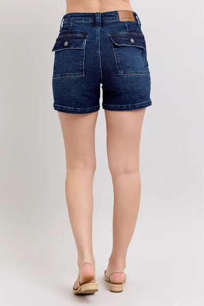 Judy Blue High Waist Back Flap Pocket Denim Shorts - In Style Chics Boutique Women's Juniors Apparel Online
