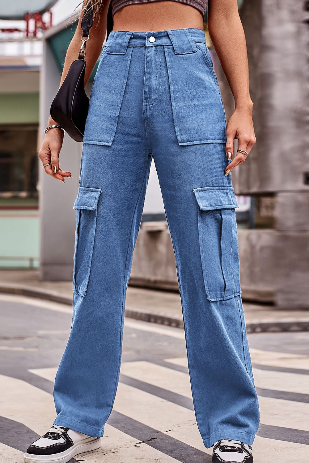 Buttoned High Waist Loose Fit Jeans - In Style Chics Boutique LLC