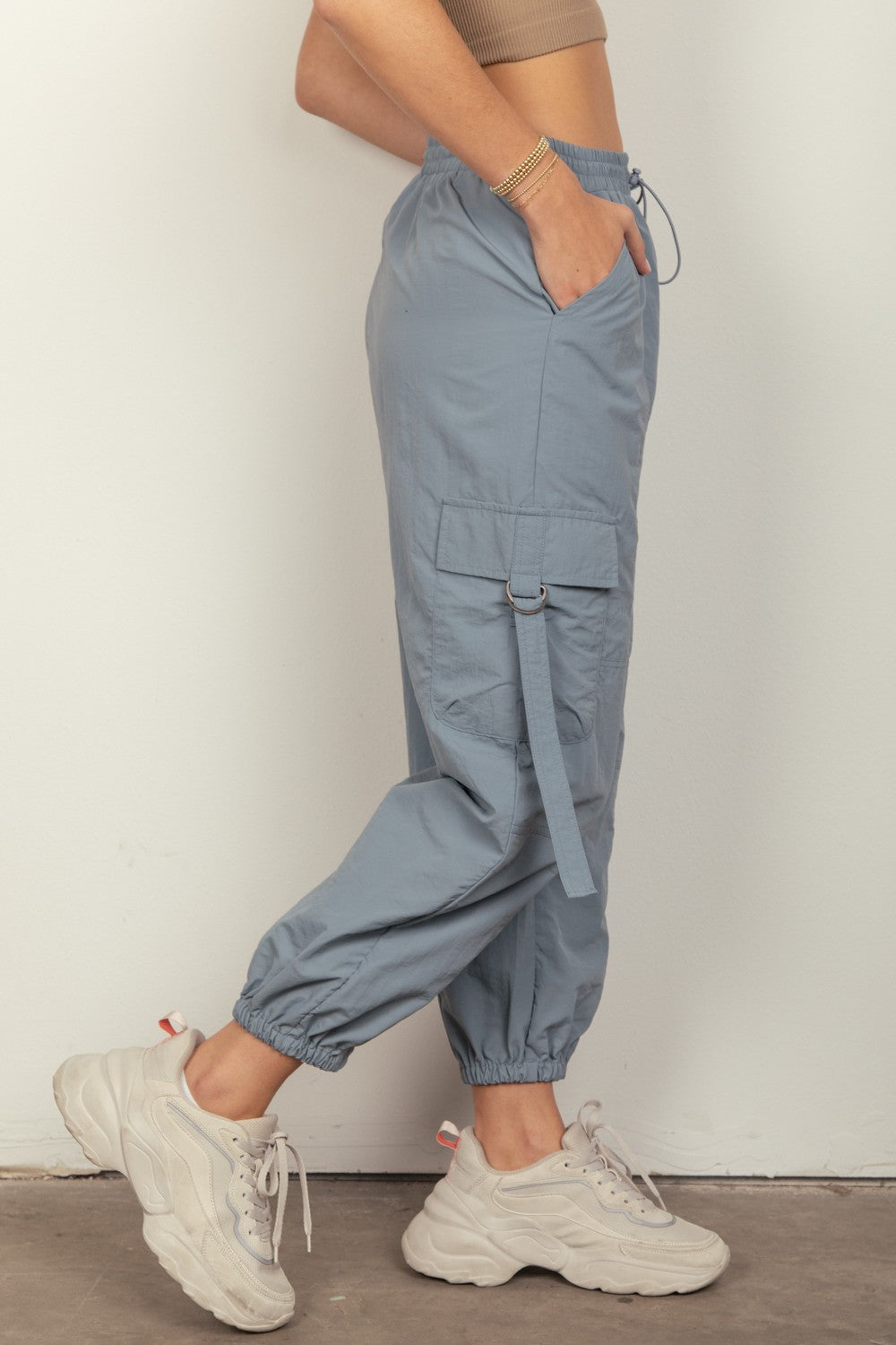 VERY J Elastic Waist Woven Cargo Pants - In Style Chics Boutique LLC