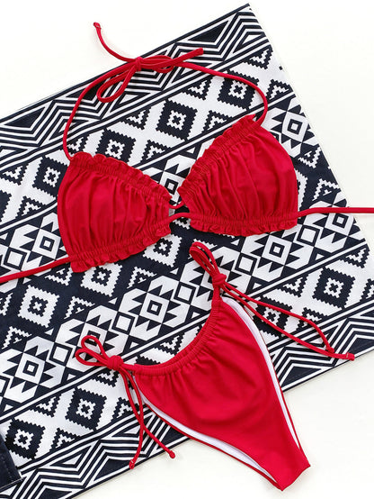 Frill Trill Halter Neck Bikini Set More Colors! - In Style Chics Boutique LLC