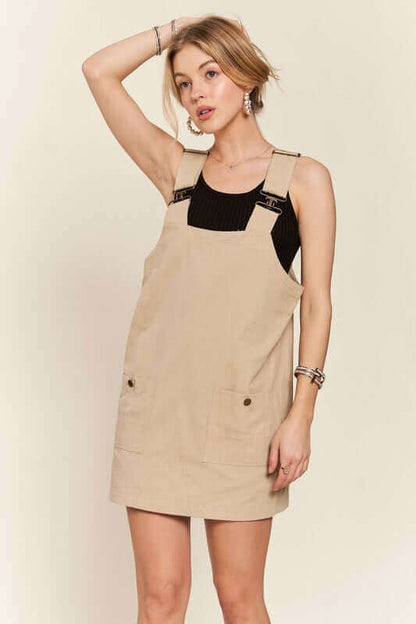 ADORA Adjustable Wide Strap Square Neck Overall Dress - In Style Chics Boutique LLC