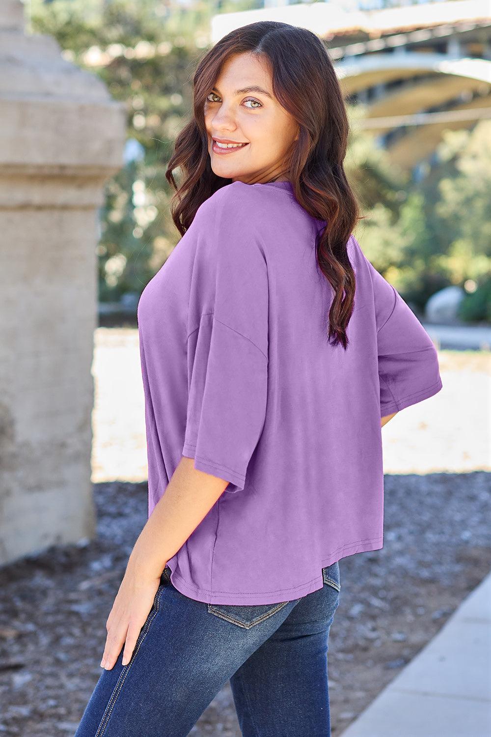 Basic Bae Bamboo Full Size Round Neck Drop Shoulder T-Shirt - More Colors! - In Style Chics Boutique LLC