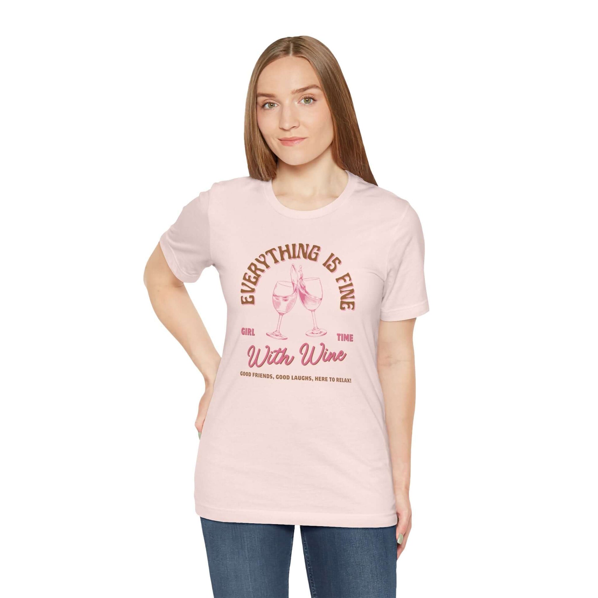 Wine Lovers Tee - Everything is Fine - Cute Graphic T-shirts - In Style Chics Boutique 