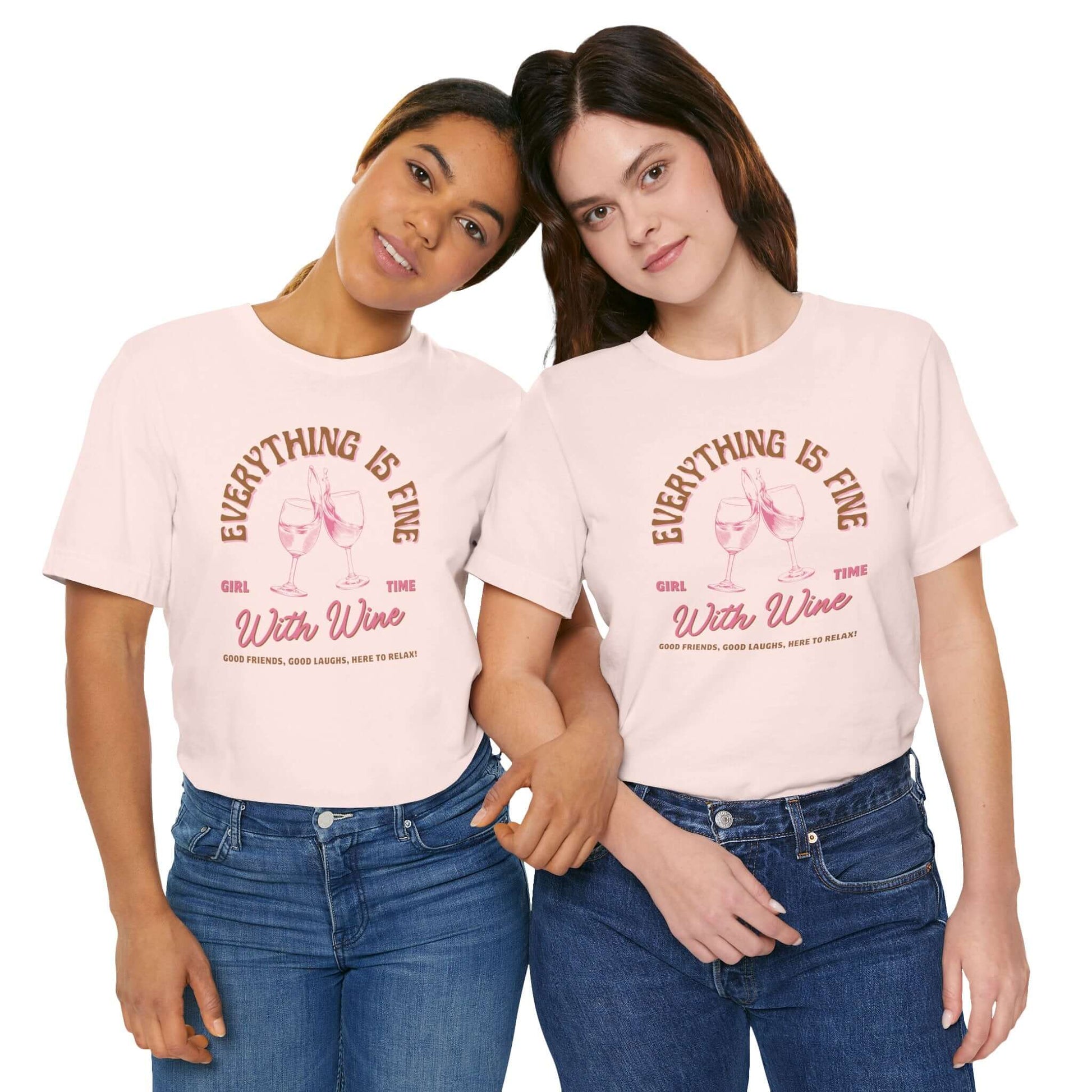 Wine Lovers Tee - Everything is Fine - Cute Graphic T-shirts - In Style Chics Boutique 