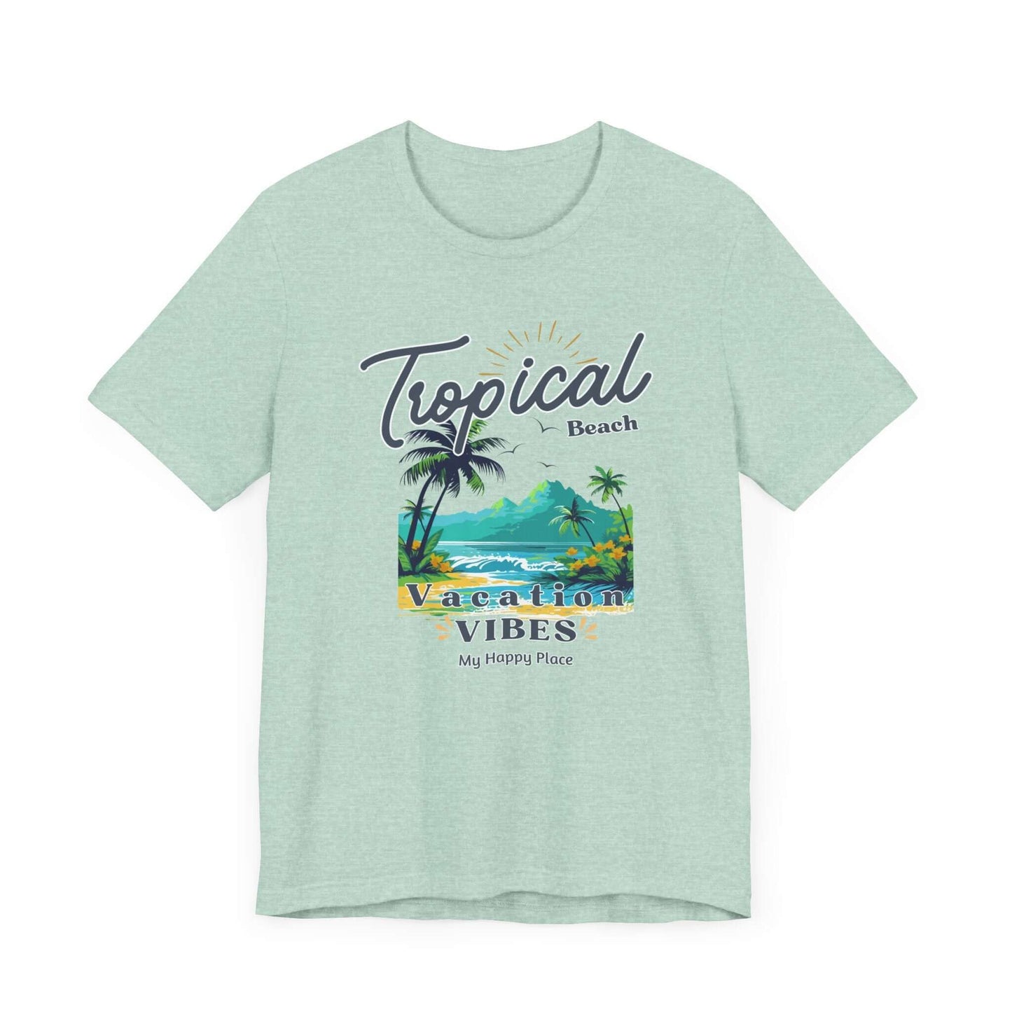 Tropical Tee - Happy Place Vacation Vibes T-Shirt - Obsession Expressions by In Style Chics Boutique Cute Graphic T-shirts 