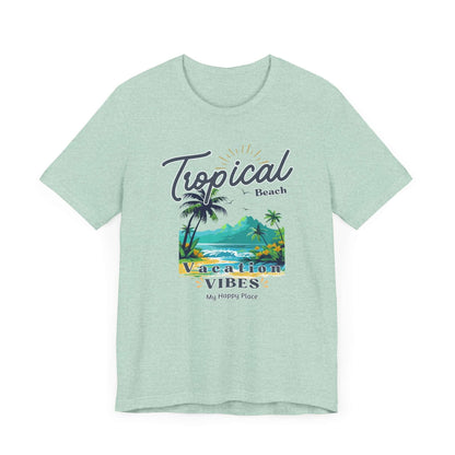 Tropical Tee - Happy Place Vacation Vibes T-Shirt - Obsession Expressions by In Style Chics Boutique Cute Graphic T-shirts 