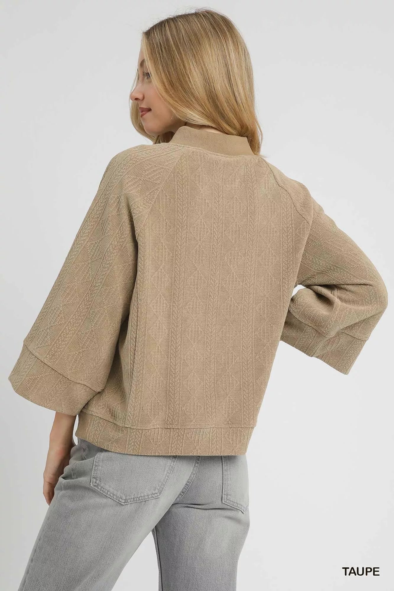 Textured Knit V-Neck Top at In Style Chics Boutique 