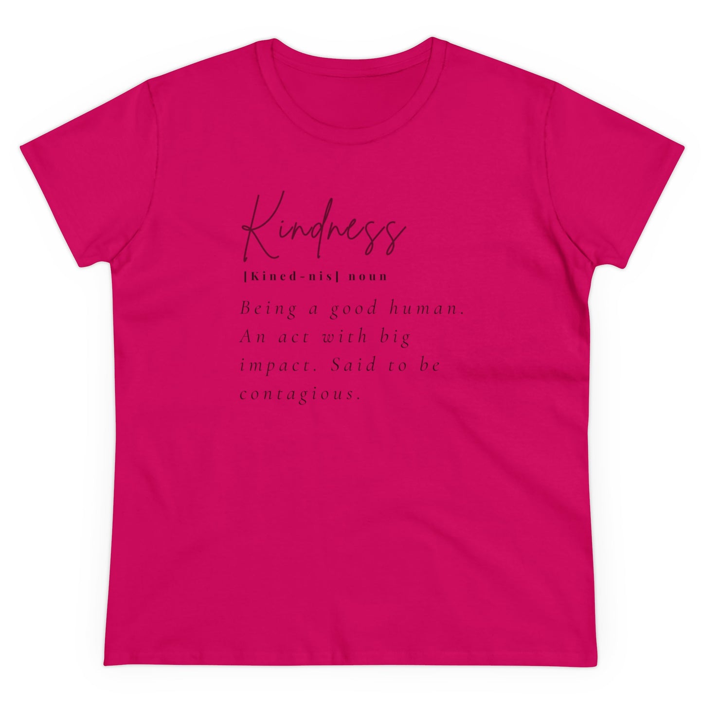 Women's Midweight Cotton "Kindness" Graphic Tee with Black Print - In Style Chics Boutique LLC