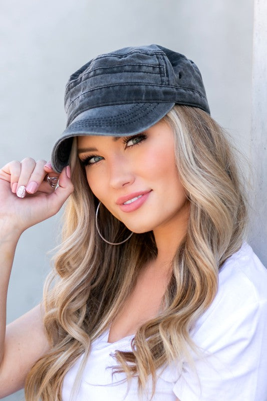 Distressed Cadet Hat for Women - In Style Chics Boutique LLC