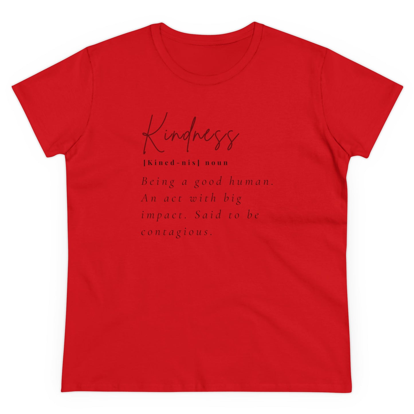 Women's Midweight Cotton "Kindness" Graphic Tee with Black Print - In Style Chics Boutique LLC