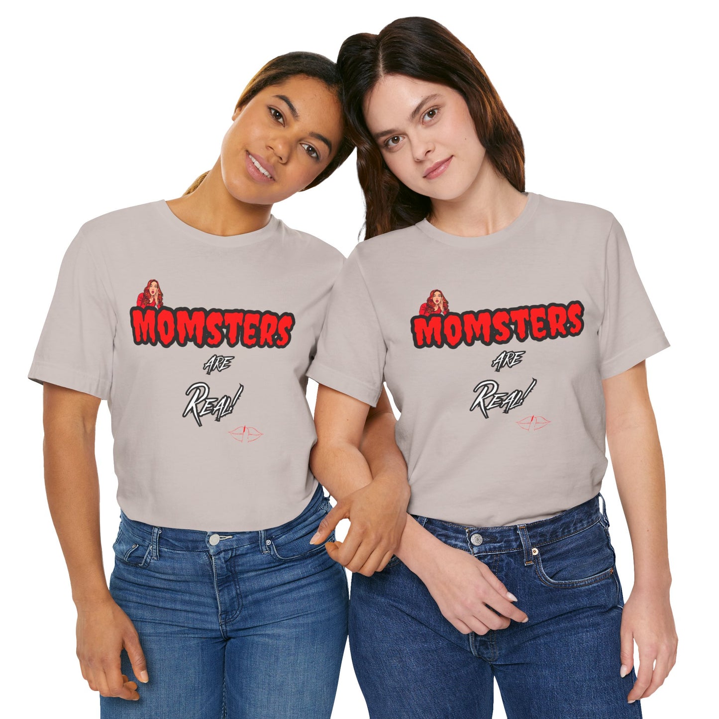 Unisex Jersey Short Sleeve Halloween Graphic T -"Momsters..."  Light Color Tees