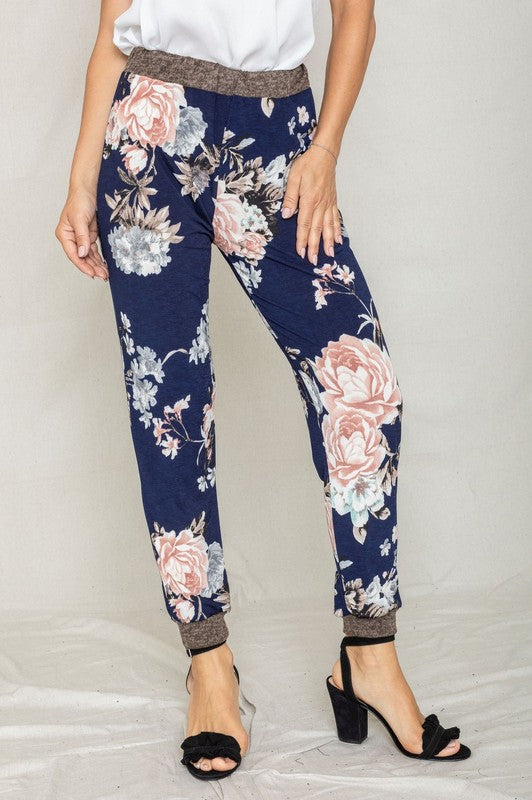 Rose Print Jogger Made in USA - In Style Chics Boutique LLC