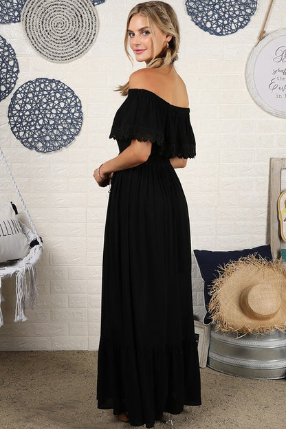 Off the Shoulder Flowy Maxi Dress