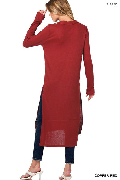 Ribbed Hi Lo Long Cardigan at In Style Chics Boutique 