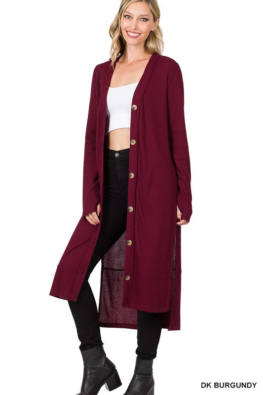 Ribbed Hi Lo Long Cardigan at In Style Chics Boutique 