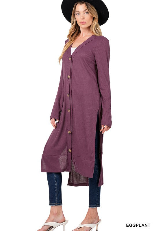 Ribbed Hi Lo Long Cardigan at In Style Chics Boutique 