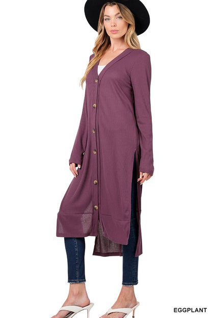 Ribbed Hi Lo Long Cardigan at In Style Chics Boutique 