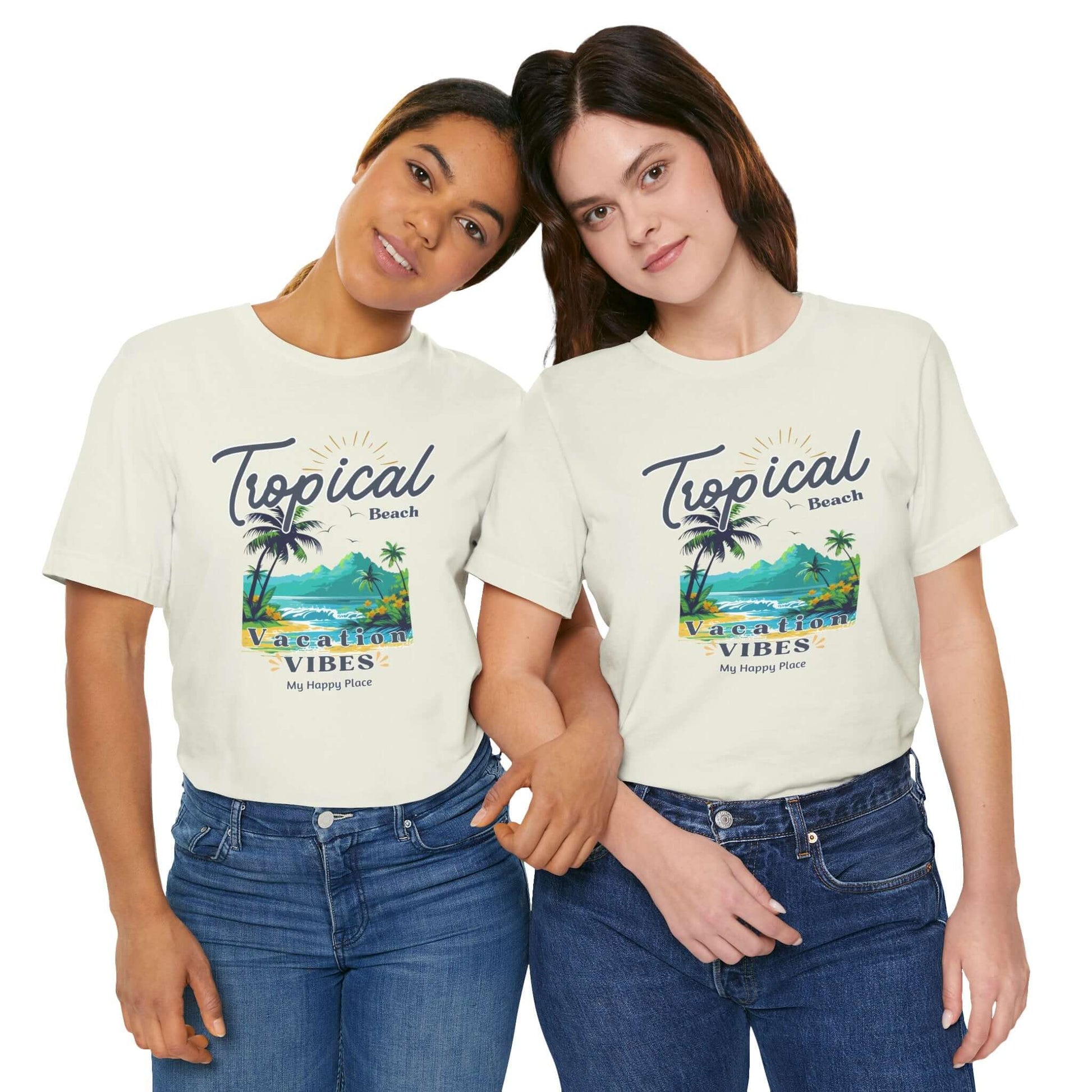 Tropical Tee - Happy Place Vacation Vibes T-Shirt - Obsession Expressions by In Style Chics Boutique Cute Graphic T-shirts 