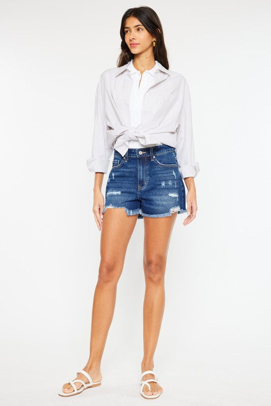 High Rise No Stitch Frayed Hem Shorts - In Style Chics Boutique LLC