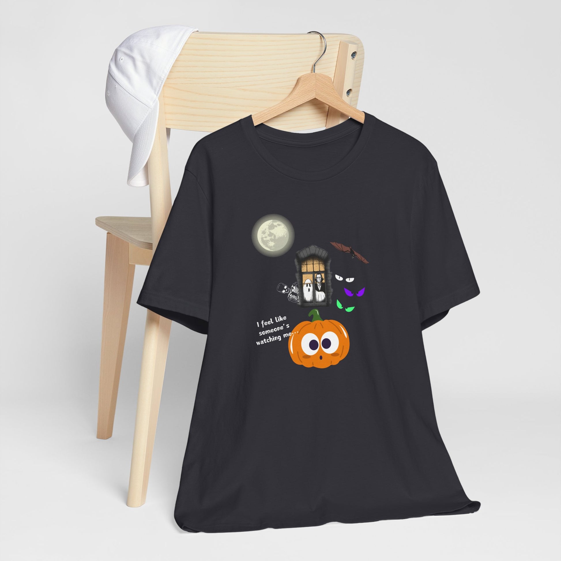 Funny Halloween Tee - "I Feel Like Someone's Watching Me..." With ghost, moon, pumpkin at In Style Chics Boutique by Obsession Expressions