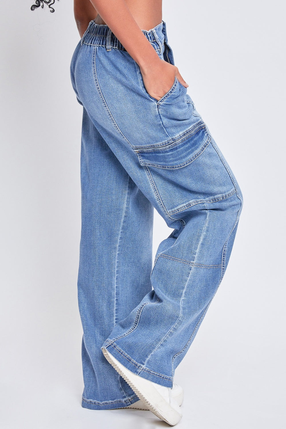 YMI Jeanswear High-Rise Straight Cargo Jeans - In Style Chics Boutique LLC