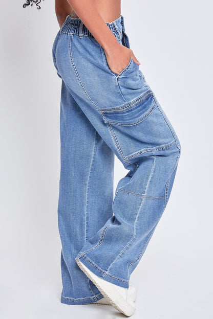 YMI Jeanswear High-Rise Straight Cargo Jeans - In Style Chics Boutique LLC