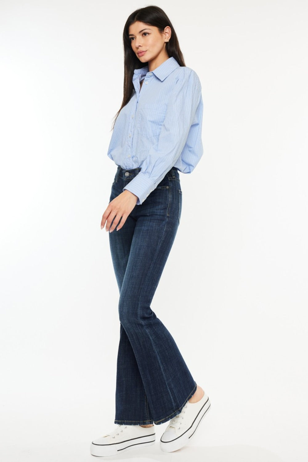 Kancan Womens Full Size Mid Rise Flare Jeans - In Style Chics Boutique LLC