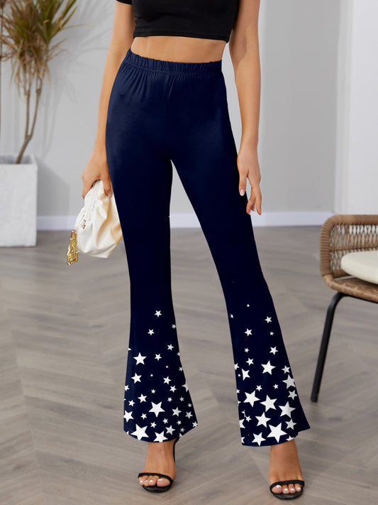 Star Elastic Waist Bootcut Pants - In Style Chics Boutique LLC