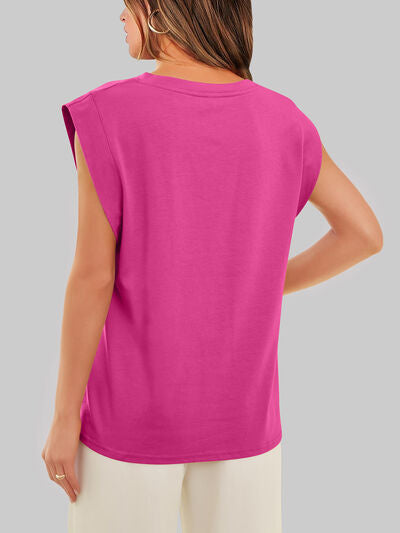 Cap Sleeve T-Shirt, Round Neck  - In Style Chics Boutique 