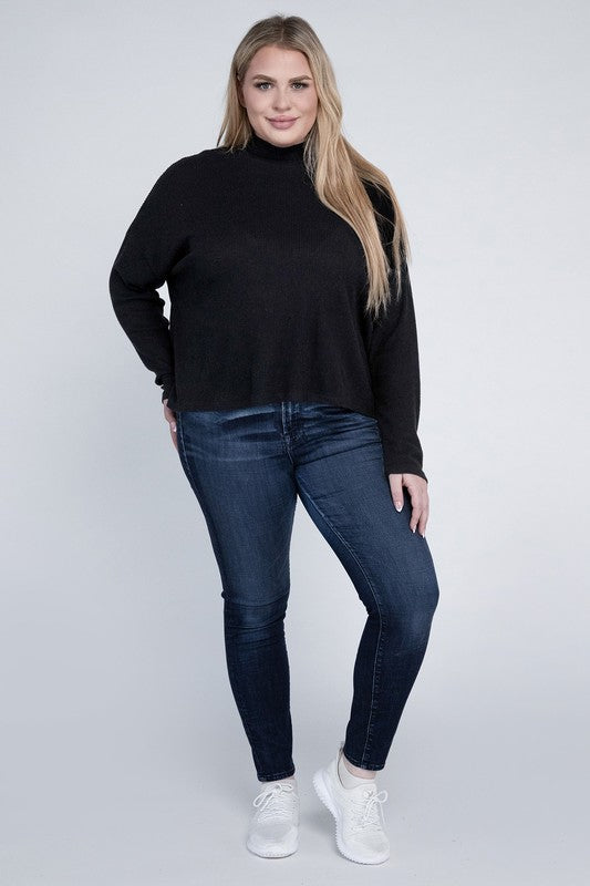 Plus Drop Shoulder Long Sleeve Top - In Style Chics Boutique LLC