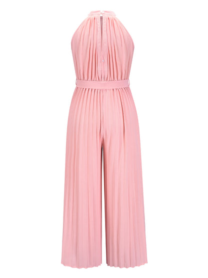 Cutout Tied Pleated Sleeveless Jumpsuit - In Style Chics Boutique LLC