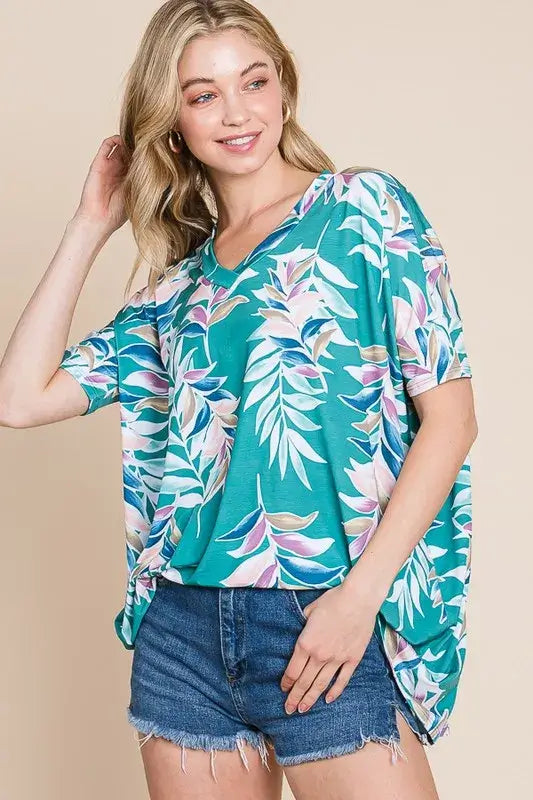 Loose Fit Vintage Floral Tunic Top - In Style Chics Boutique Fashion for Women