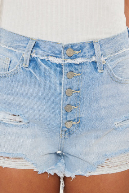 Kancan Distressed Button Fly Denim Shorts - In Style Chics Boutique LLC