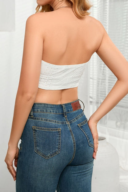 Tassel Eyelet Tube Top - In Style Chics Boutique LLC