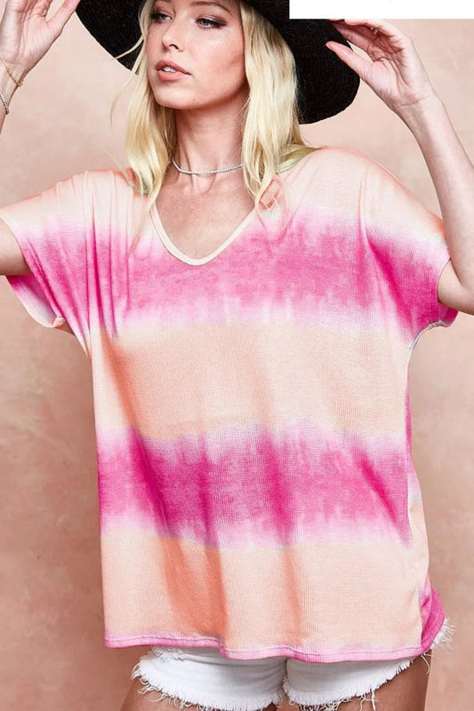 Tie dye Printed Hacci Knit Top - In Style Chics Boutique 