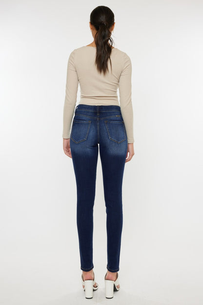 Kancan Mid Rise Gradient Skinny Jeans - In Style Chics Boutique LLC