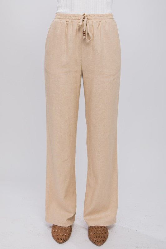 Linen Drawstring Waist Long Pants with Pockets - More Colors! - In Style Chics Boutique LLC