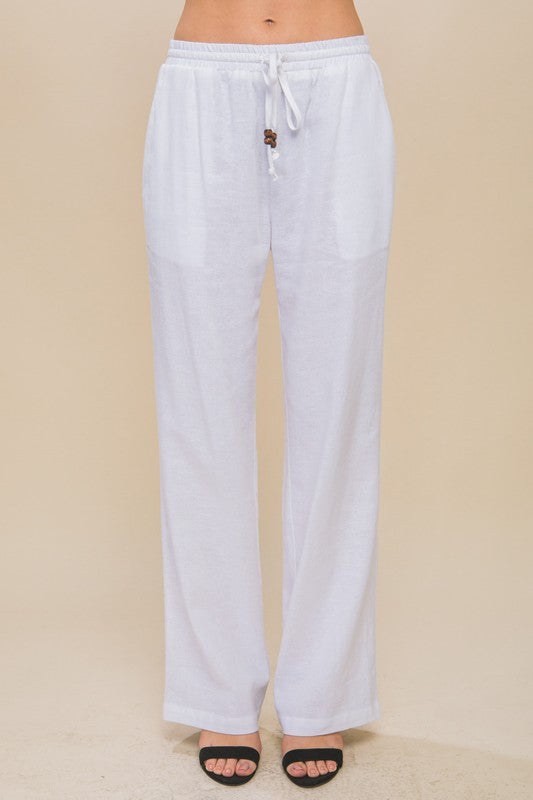 Linen Drawstring Waist Long Pants with Pockets - More Colors! - In Style Chics Boutique LLC