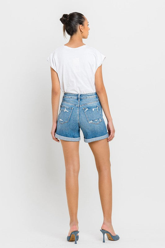 High Rise Double Cuff Shorts - In Style Chics Boutique LLC