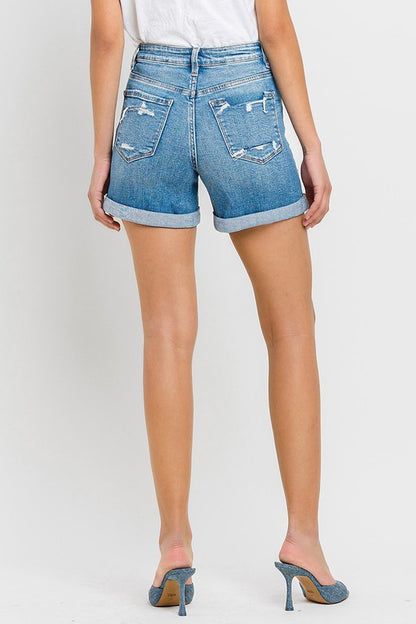 High Rise Double Cuff Shorts - In Style Chics Boutique LLC