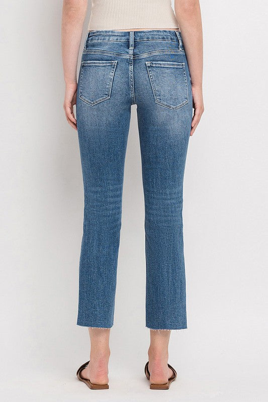 Mid Rise Crop Slim Straight Jeans - In Style Chics Boutique LLC