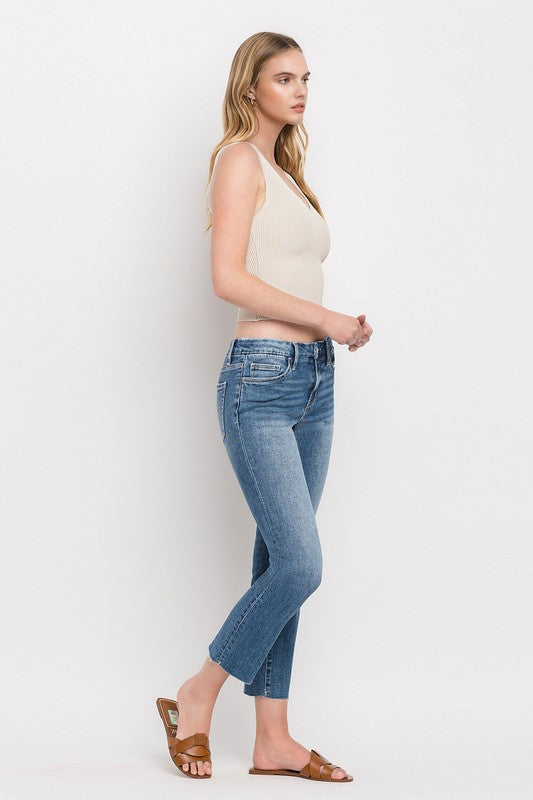 Mid Rise Crop Slim Straight Jeans - In Style Chics Boutique LLC