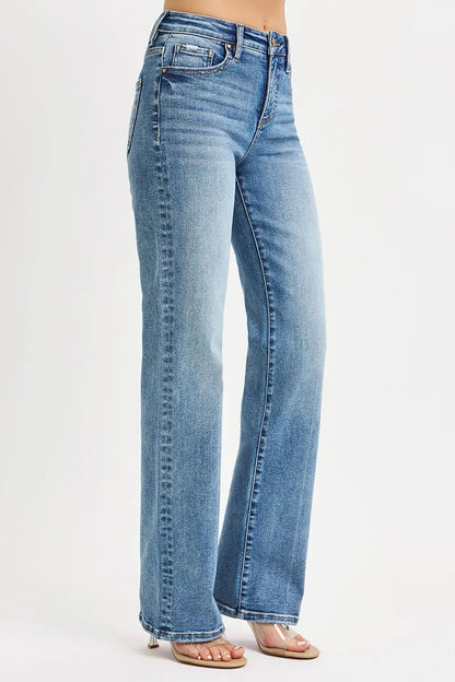 RISEN Tummy Control High Rise Straight Jeans Shop plus size jeans at In Style Chics Boutique 