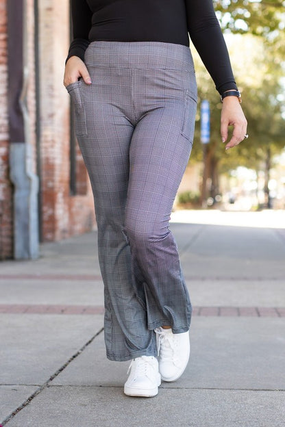 The Felicity Plaid Bootcut Leggings