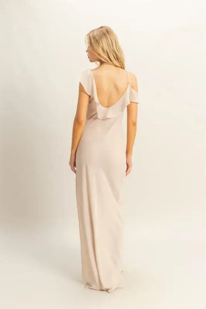 Chiffon Ruffle Trim Midi Dress - In Style Chics Boutique 