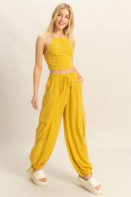 Crop Top and Cargo Pants Set - In Style Chics Boutique Women's Juniors Apparel Online 