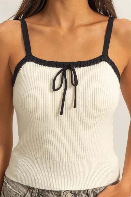 Square Neck Ribbed Knit Cami - Cute Summer Clothes - In Style Chics Boutique Women's Juniors Apparel Online 
