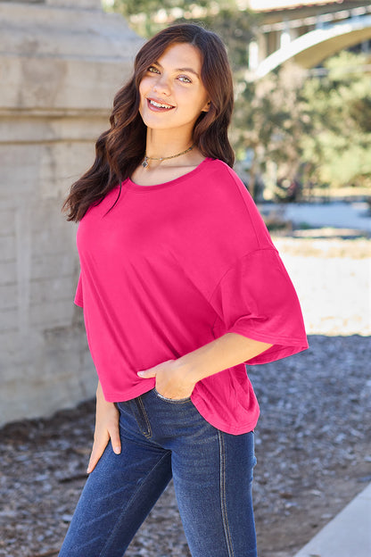 Basic Bae Full Size Round Neck Drop Shoulder T-Shirt - More Colors! - In Style Chics Boutique LLC