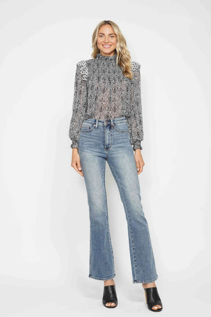 Judy Blue Tummy Control Back Embroidered Pocket Bootcut Jeans - Short Inseam - Petite - In Style Chics Boutique Women's Juniors Plus Size Apparel Online 